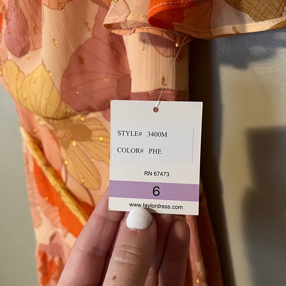 Taylor One Shoulder Floral MIDI Dress NEW - Picture 6 of 9